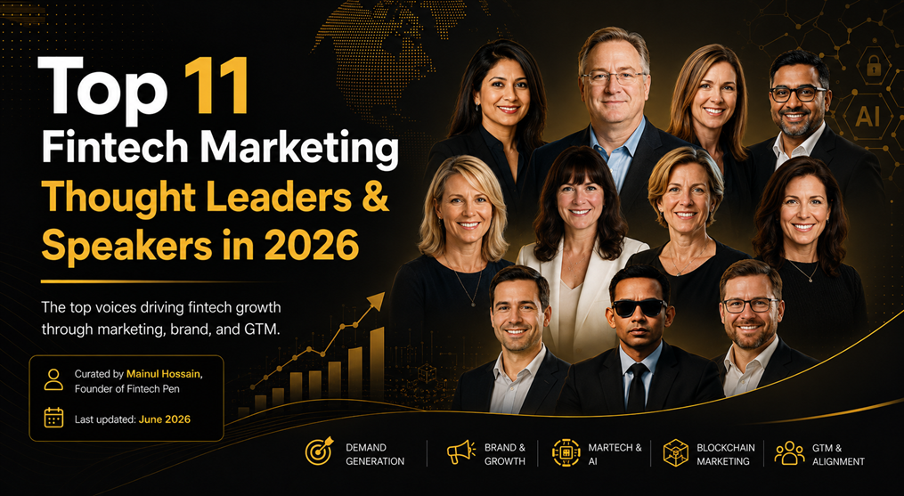 Fintech marketing keynote speaker on stage